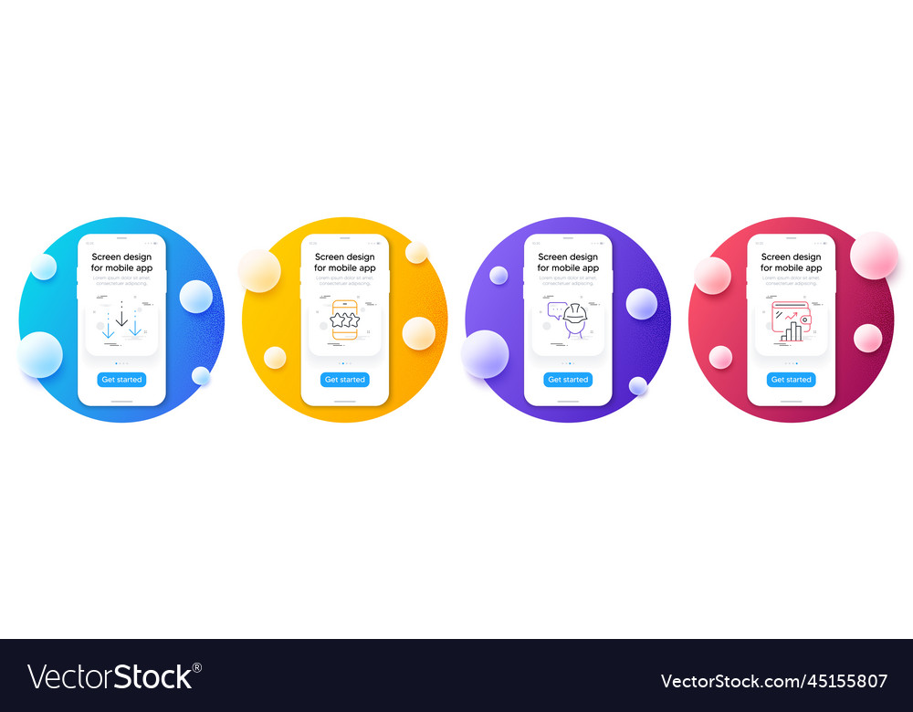 Minimal set of foreman star and scroll down line vector image Minimal set of foreman star and scroll down line