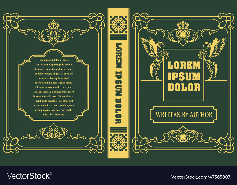 Ornate Leather Book Cover And Old Retro Ornament Vector Image