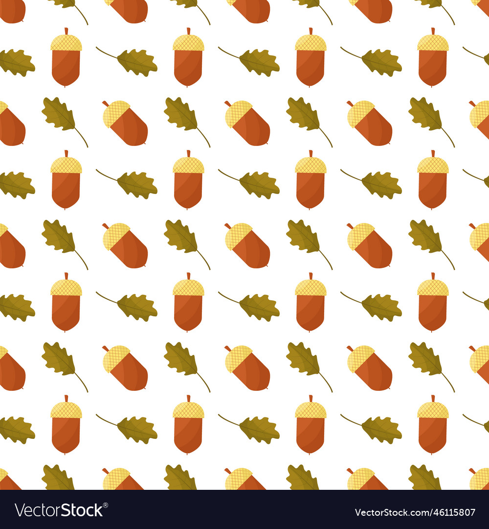 Pattern with acorn vector image Pattern with acorn