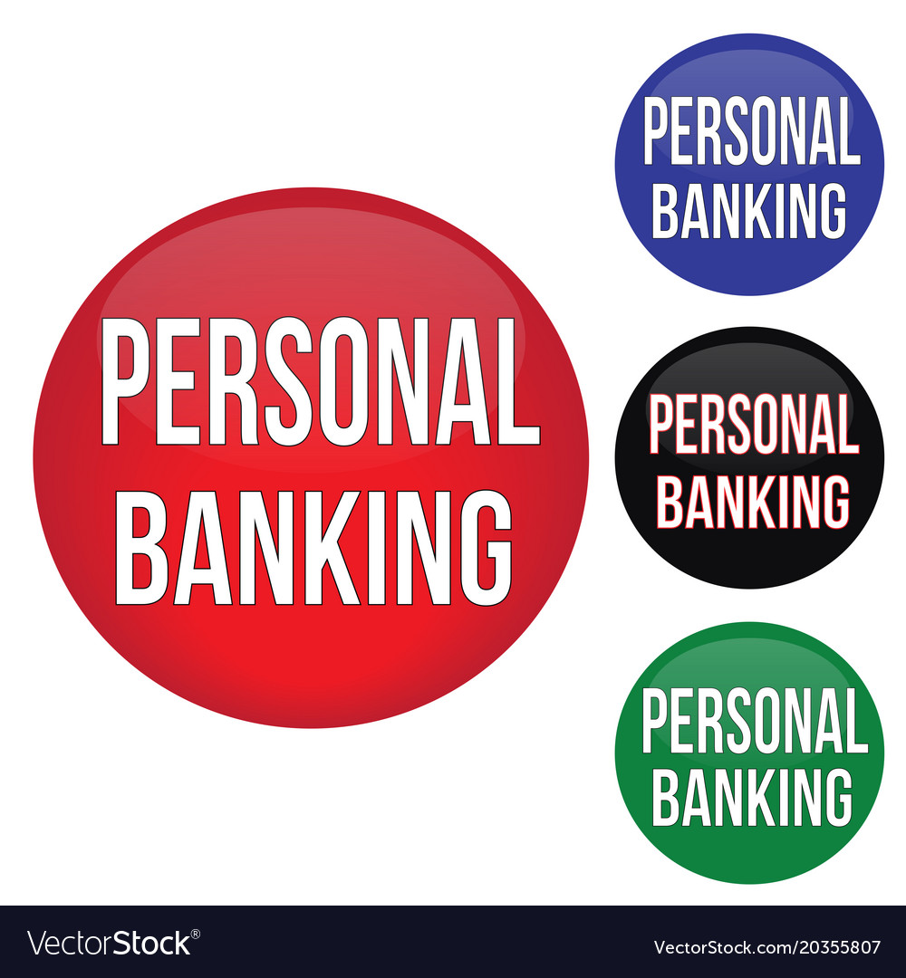 Personal banking round website glossy buttons set
