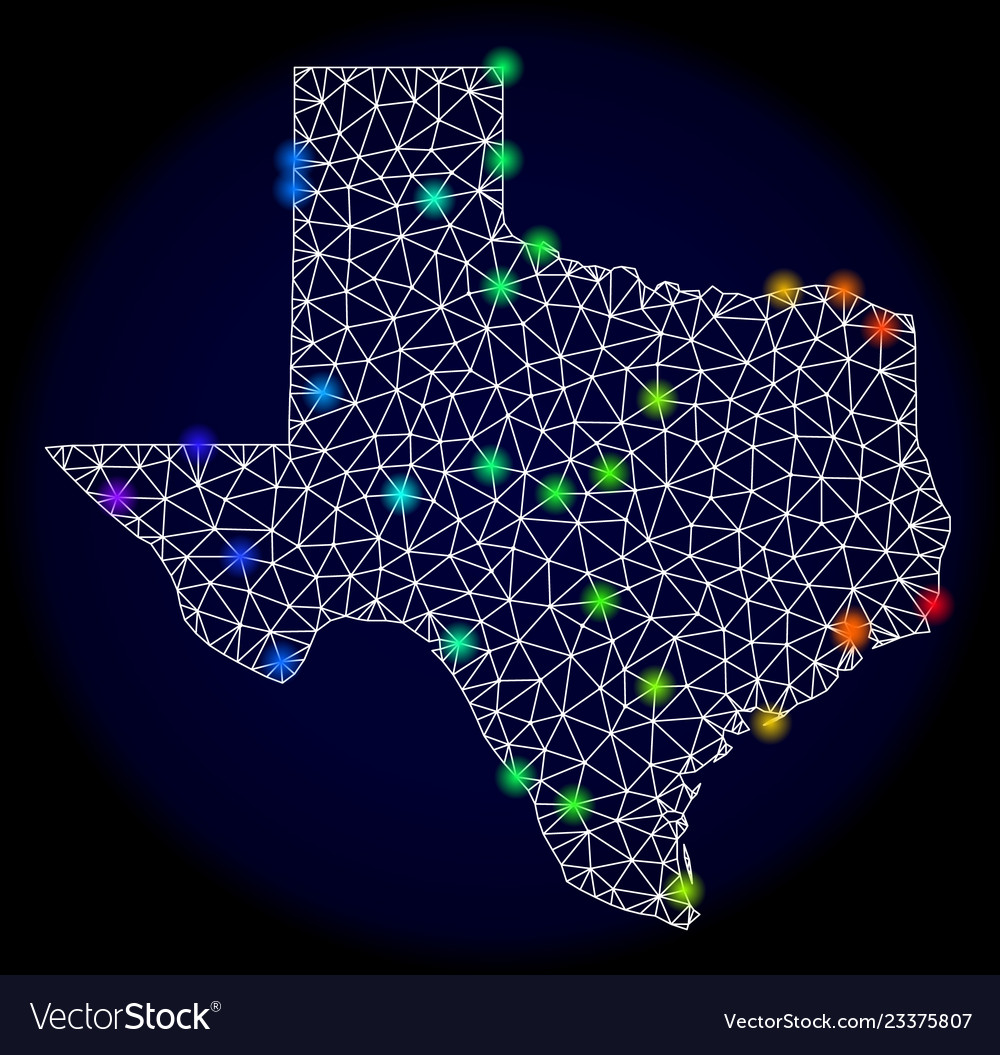 Polygonal 2d mesh map of texas state with colorful Vector Image Polygonal 2d mesh map of texas state with colorful