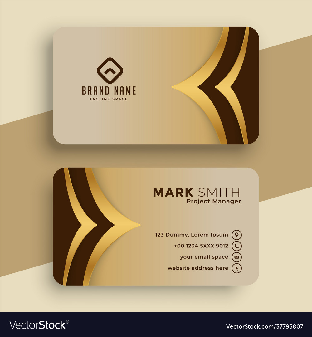 Royal golden business card template design Vector Image