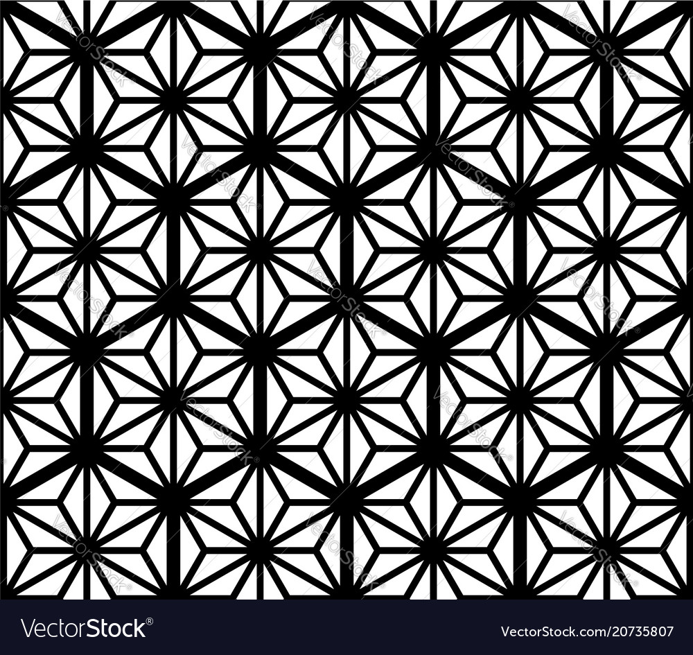 Seamless geometric ornament based kumiko in black Vector Image