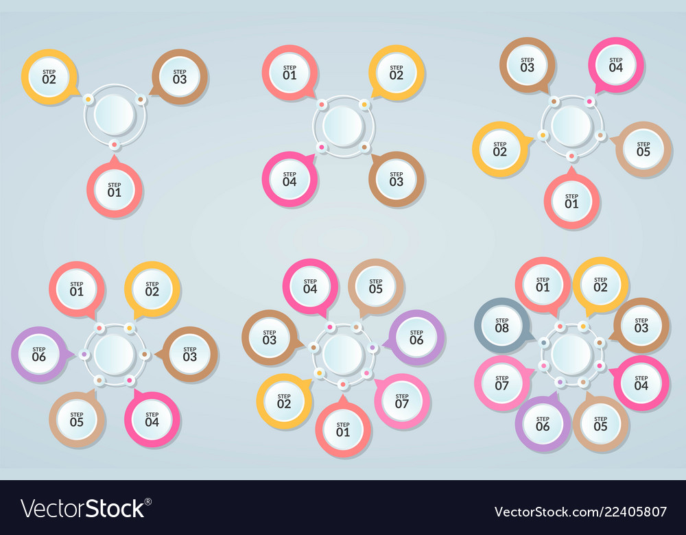 Set of infographic template step or workflow