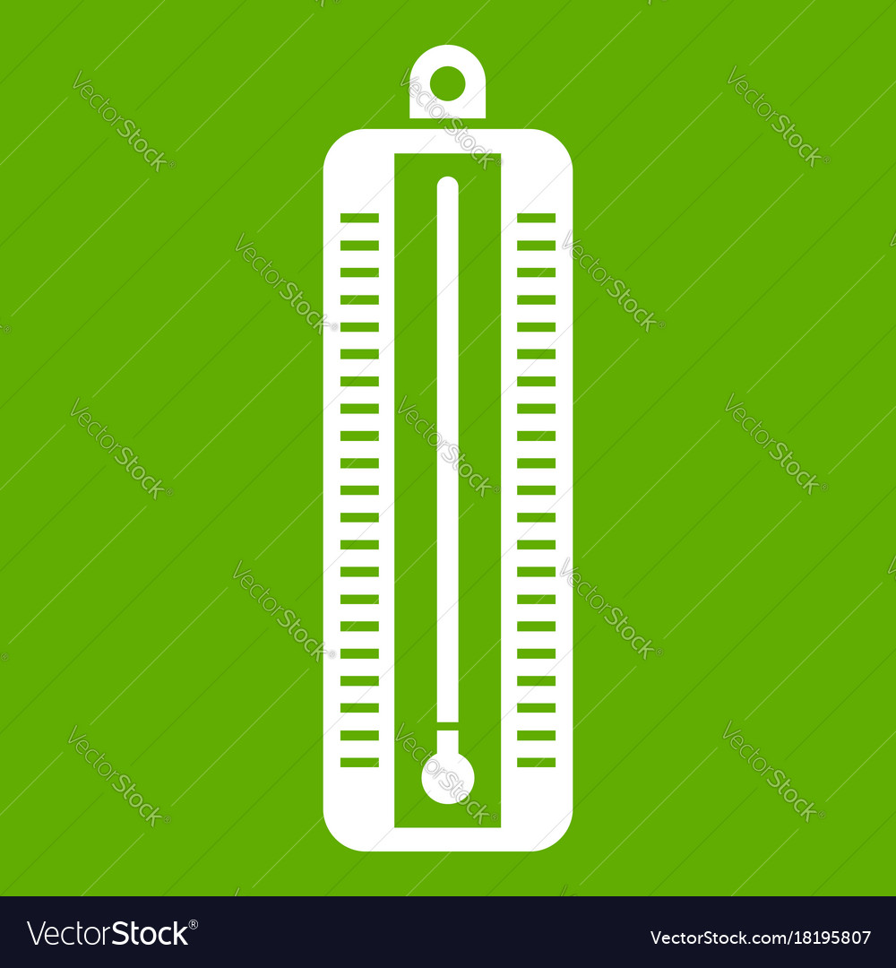 Thermometer indicates low temperature icon green Vector Image