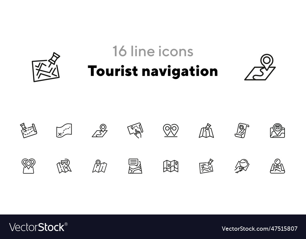 Tourist navigation icon set