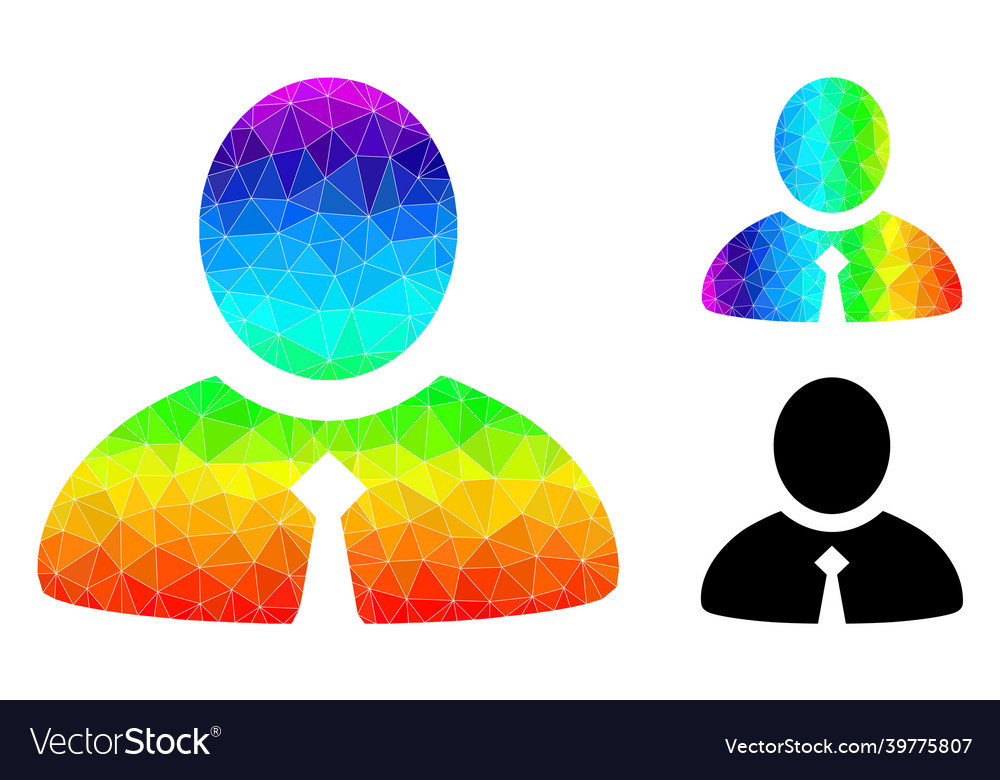 Triangle filled clerk icon with spectrum vector image Triangle filled clerk icon with spectrum