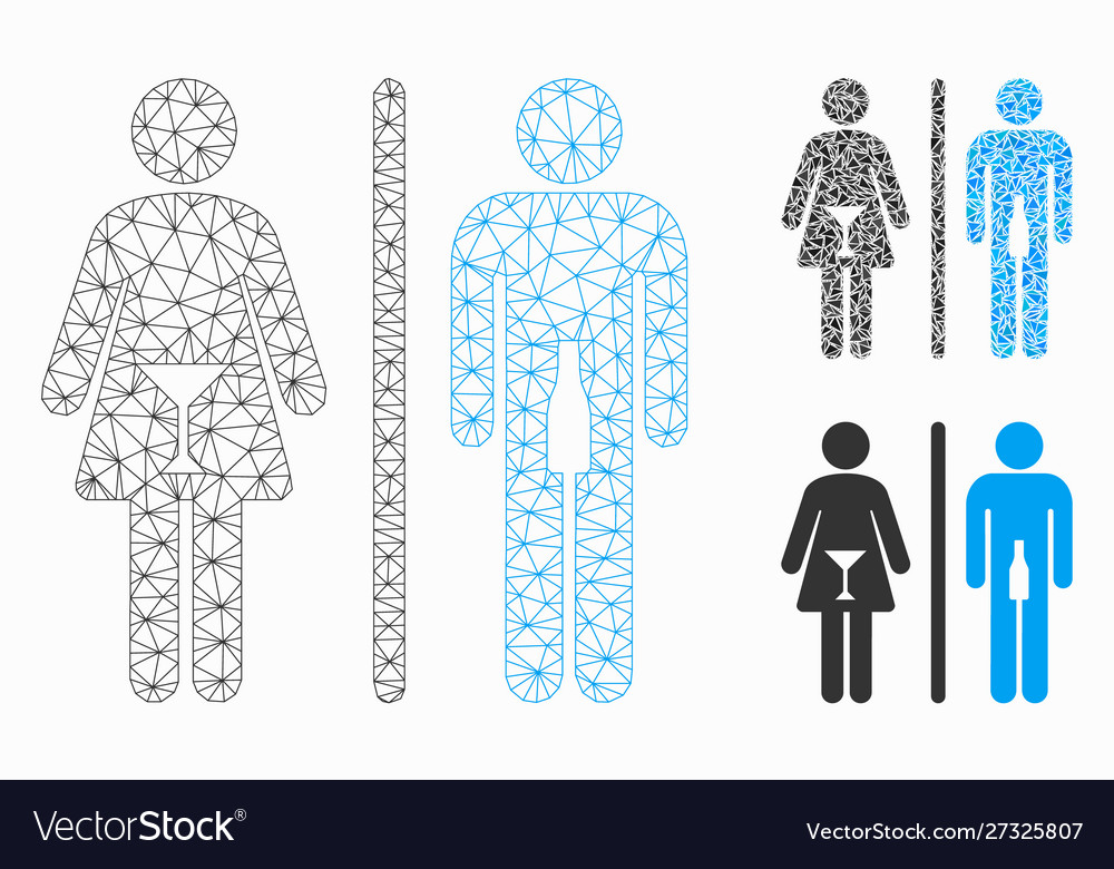 Wc persons mesh 2d model and triangle