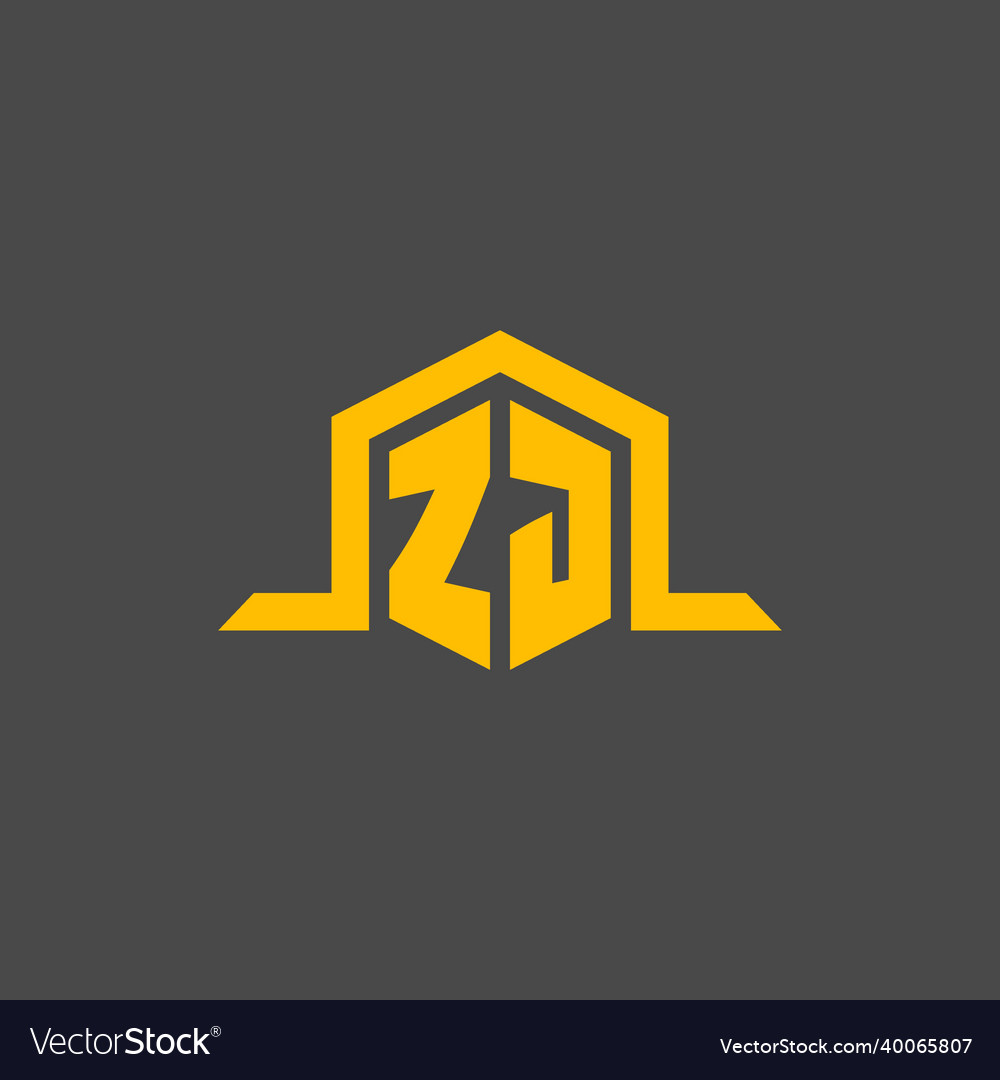 Zj monogram initial logo with hexagon style design Vector Image Zj monogram initial logo with hexagon style design