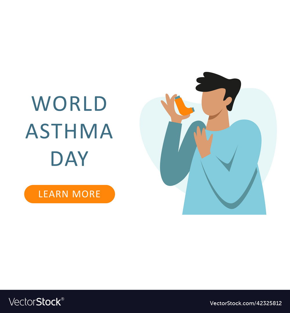 A composition with man using inhaler world