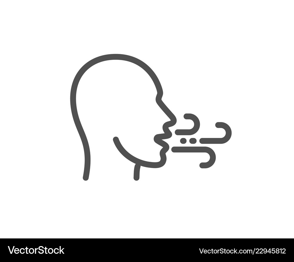 Breathing line icon breath difficulties sign Vector Image