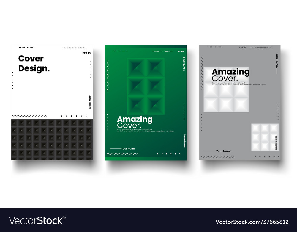 Cover design template set with abstract lines vector image Cover design template set with abstract lines