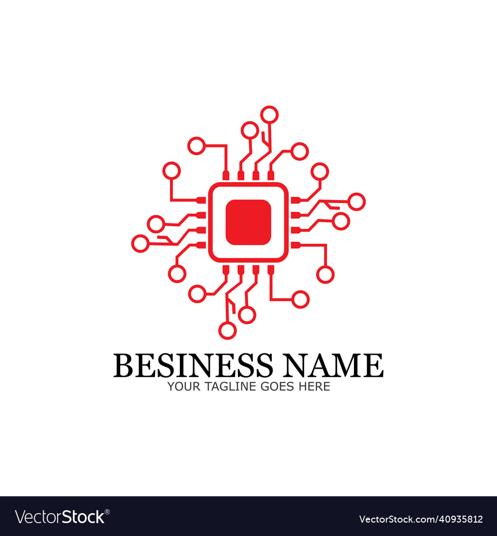 Cpu processor line icon for websites and mobile