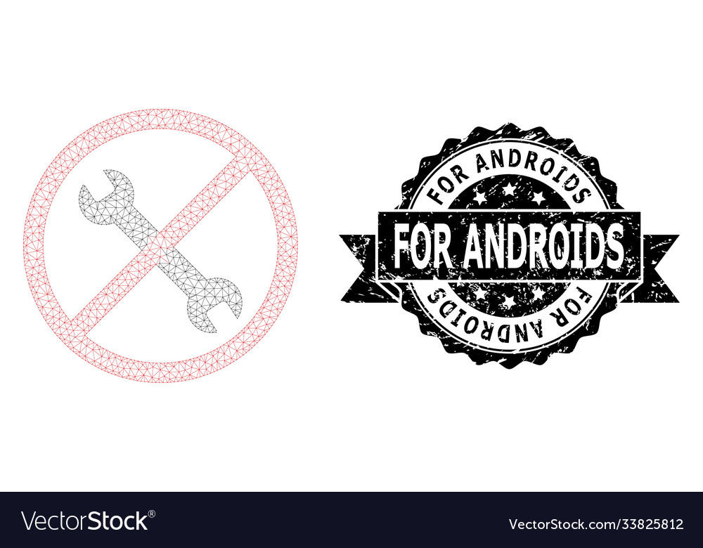 Distress for androids ribbon seal stamp and mesh