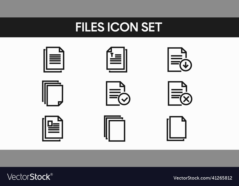 Files or documents icon set