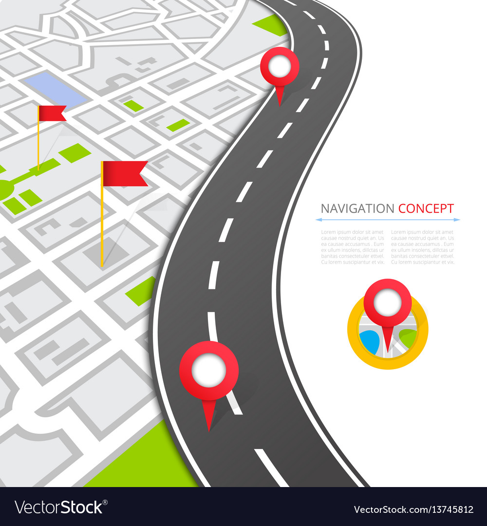 GPS Navigationskarte Konzept