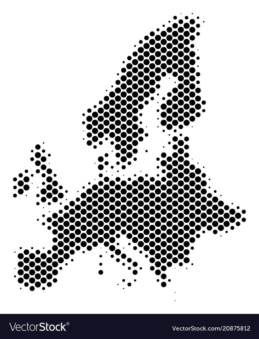 Halftone Pixel Europäische Union Karte