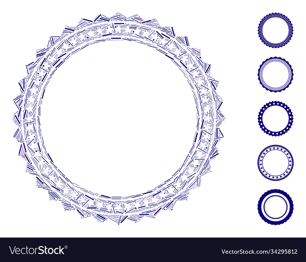 Hatch mosaic rosette circular star frame icon