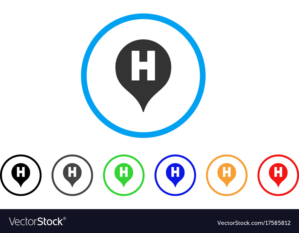 Hospital letter marker rounded icon