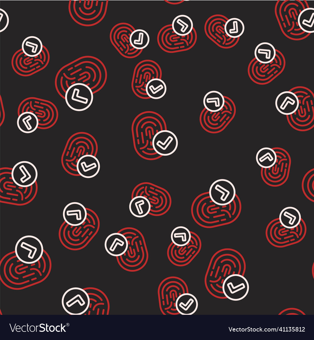 Line fingerprint icon isolated seamless pattern Vector Image Line fingerprint icon isolated seamless pattern
