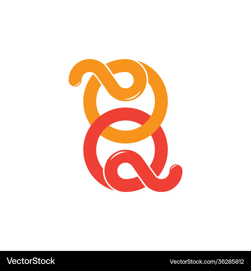 Linked circle loop overlapping line logo Vector Image