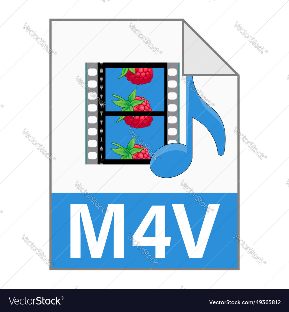 Modern flat design of m4v file icon for web vector image Modern flat design of m4v file icon for web