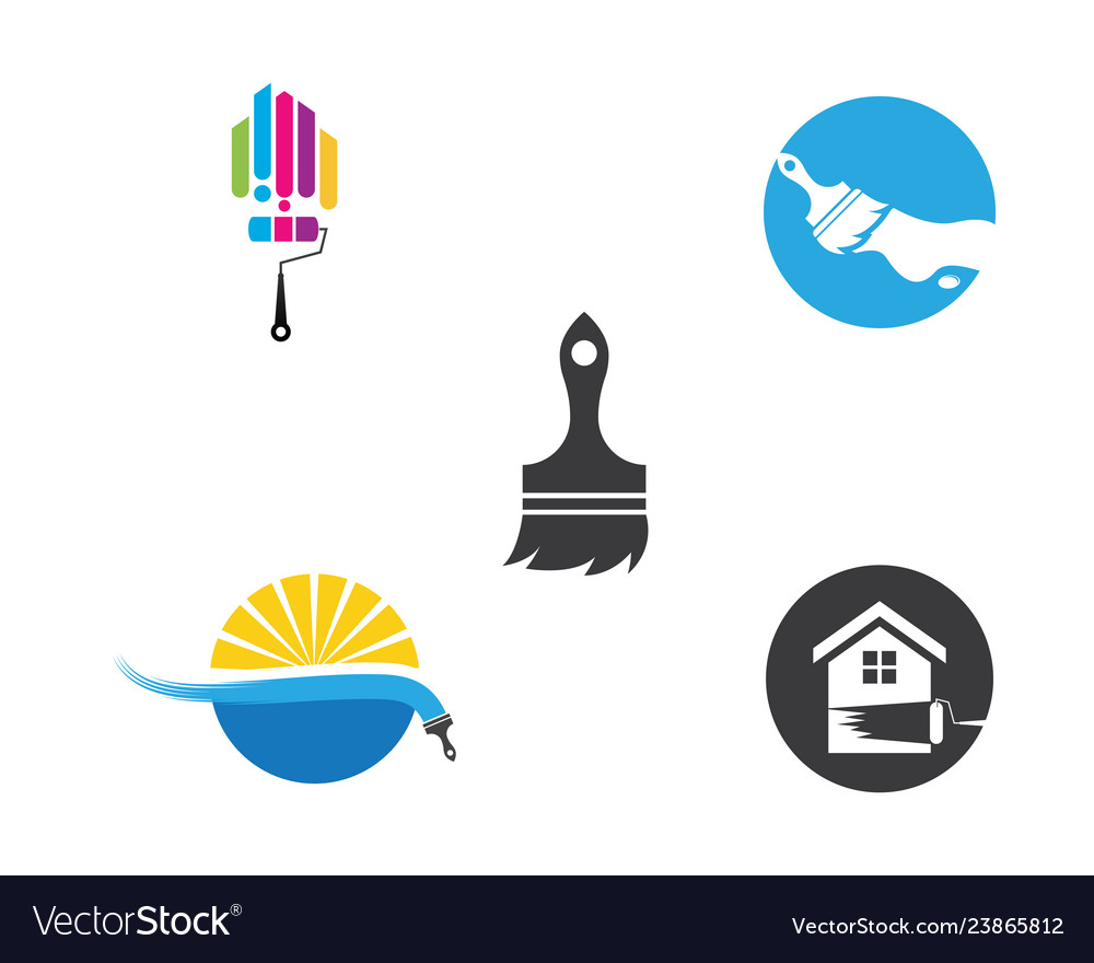 Paint logo template icon Royalty Free Vector Image