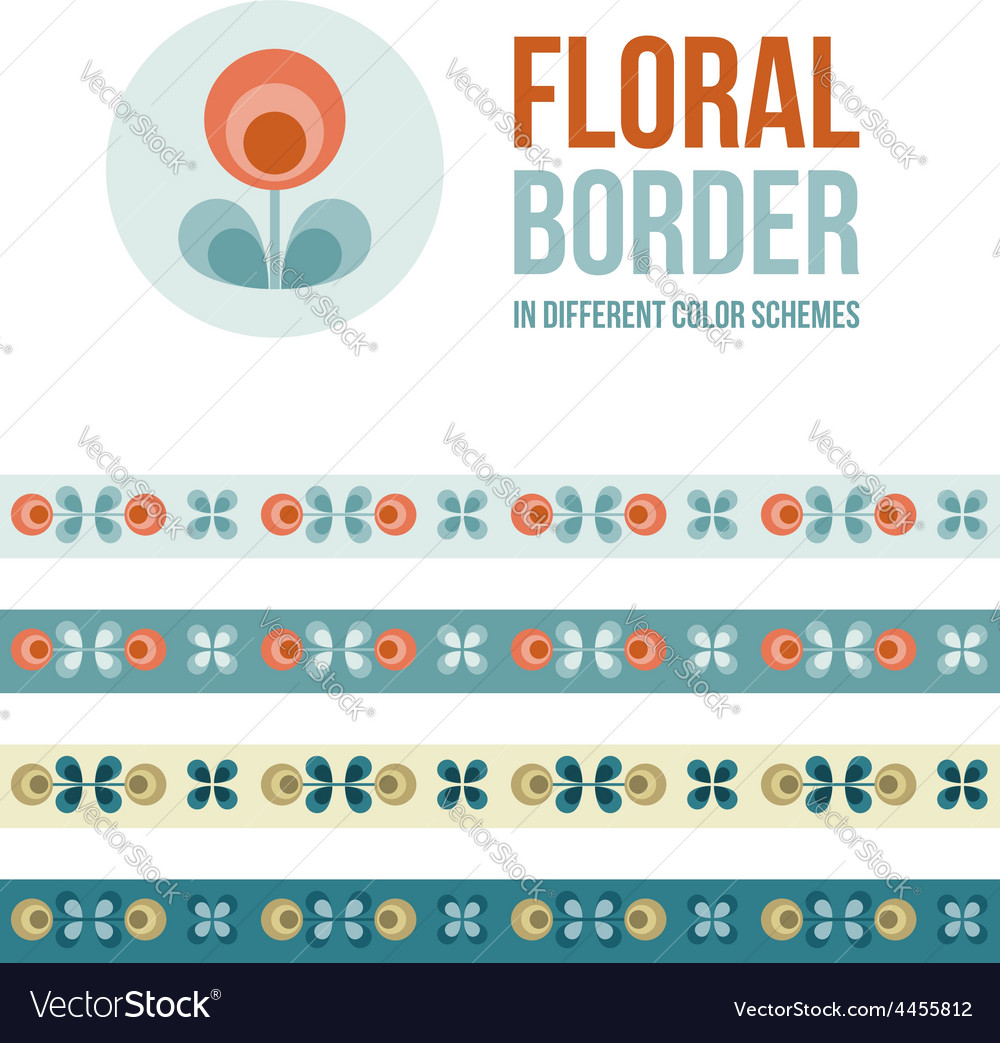 Set of design elements - floral borders