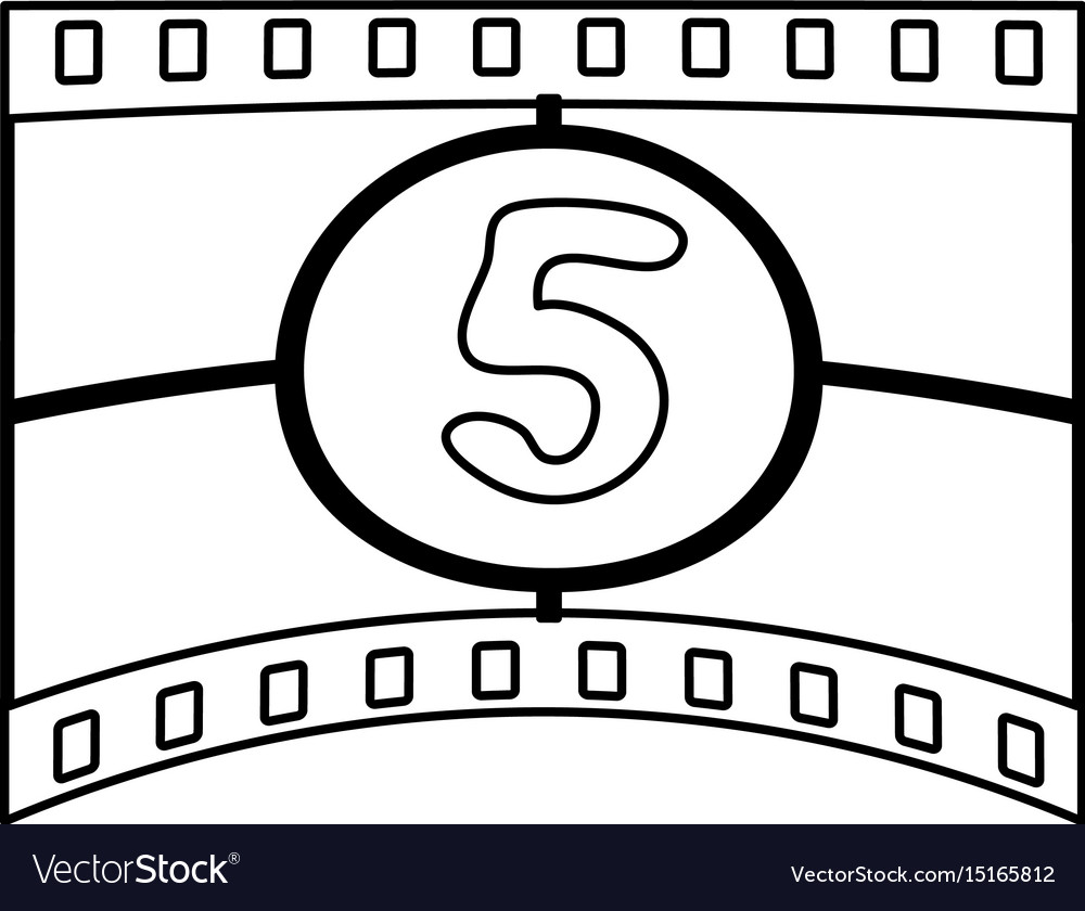 Video tape segment with number countdown ico