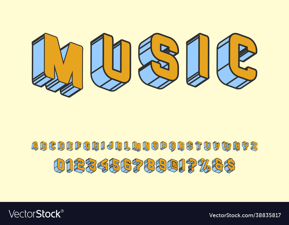 3d font abstract modern typeface vector image 3d font abstract modern typeface