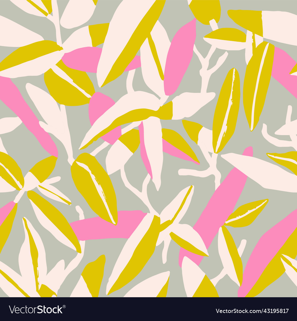 Abstract leaf seamless repeat pattern vector image Abstract leaf seamless repeat pattern