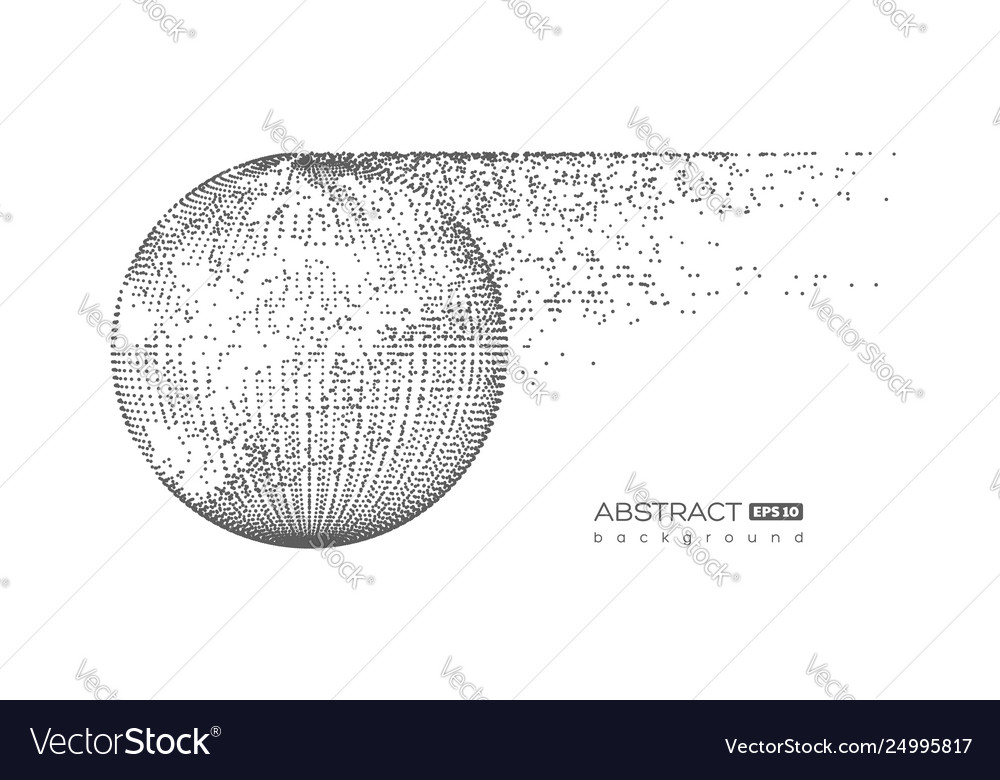 Abstract particles sphere with explosion effect Vector Image Abstract particles sphere with explosion effect