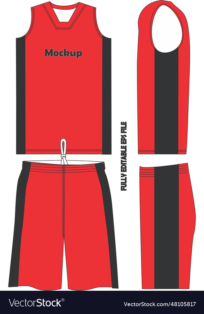 Basketball uniform jersey shorts mock ups Vector Image