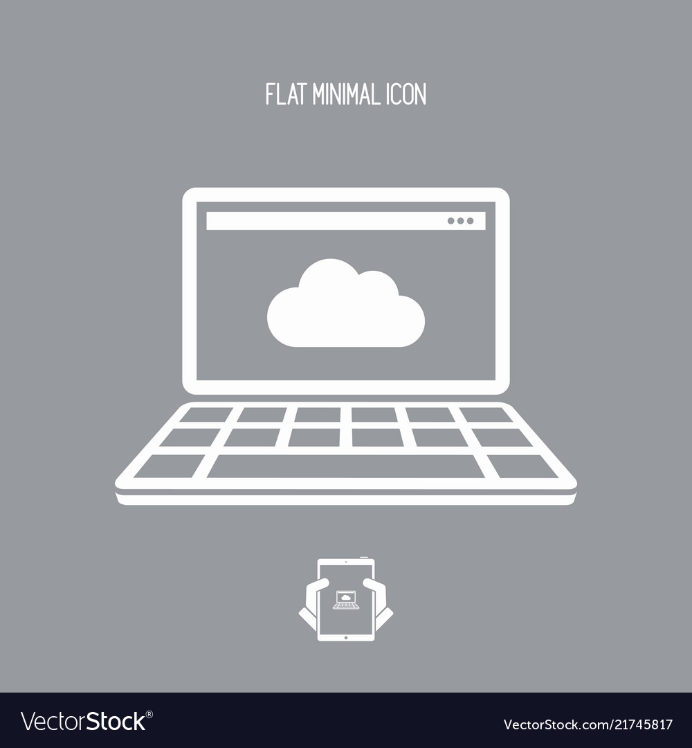 Cloud computing - flat minimal icon Vector Image Cloud computing - flat minimal icon