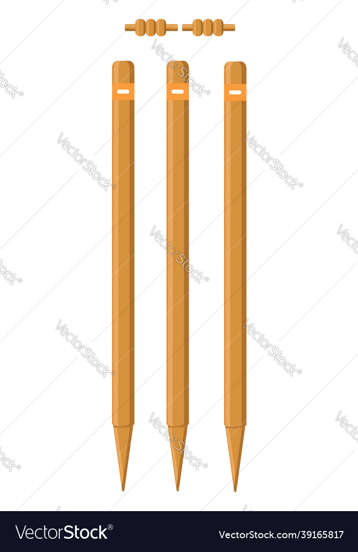 Cricket sticks on white background