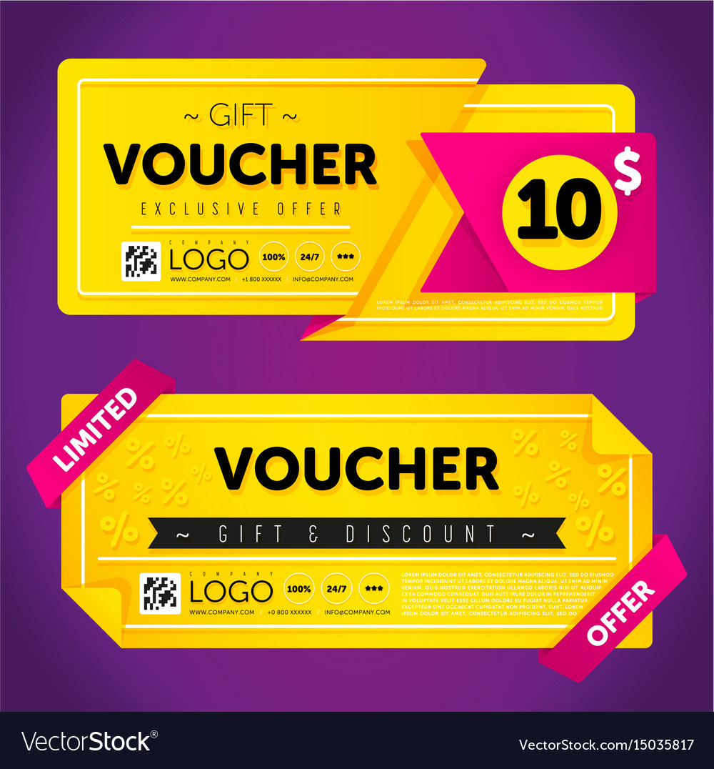 Gift voucher template with modern pattern