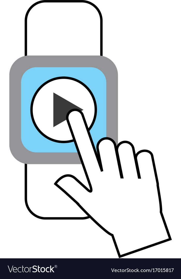 Hand user smartwatch with media player isolated