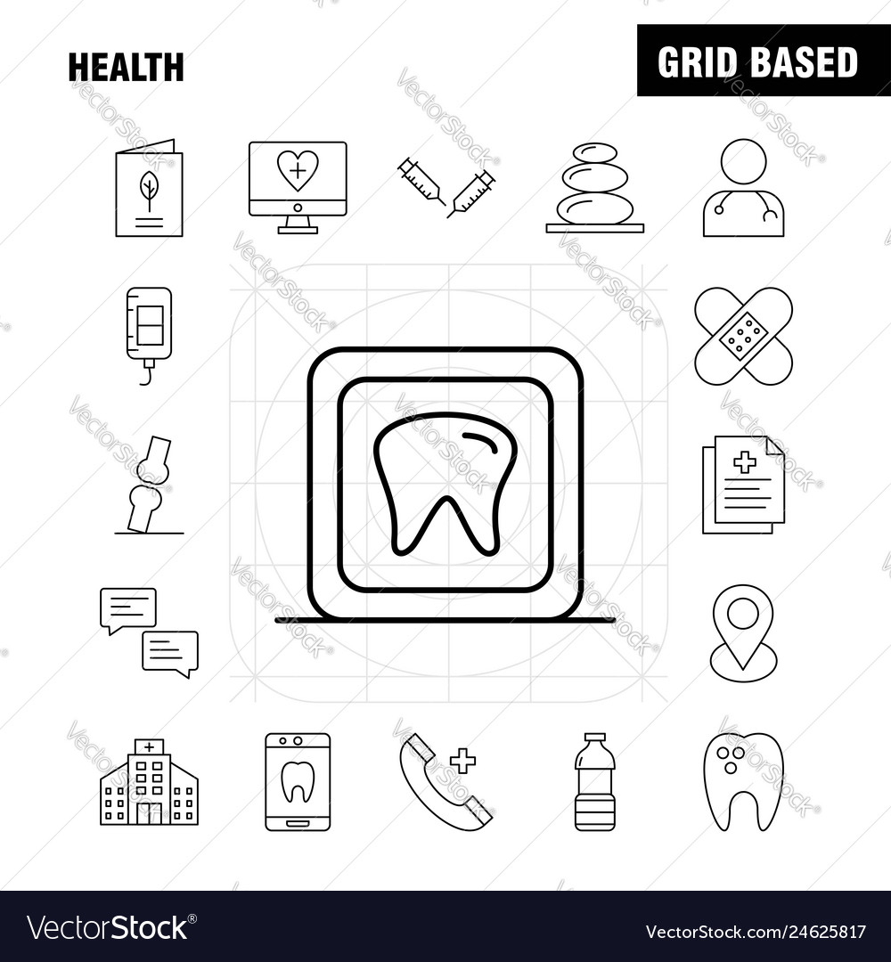 Health line icon for web print and mobile uxui vector image Health line icon for web print and mobile uxui