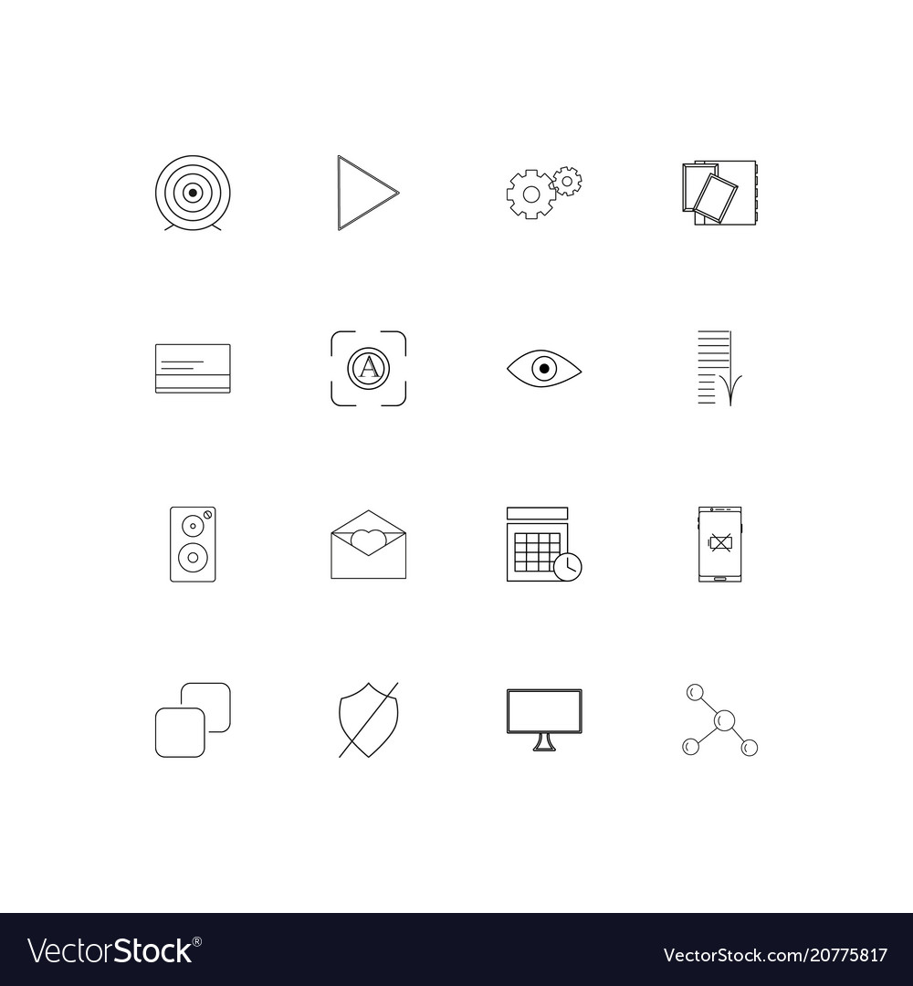 Interface linear thin icons set outlined simple