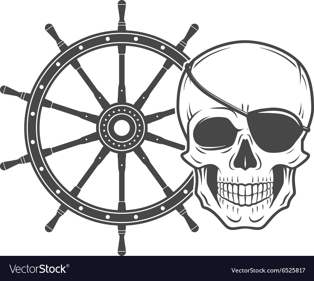 Jolly roger with eyepatch logo template evil Vector Image