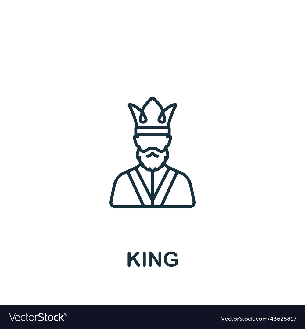 King icon monochrome simple line game element
