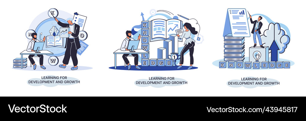 Learning for development and growth self-learning Vector Image
