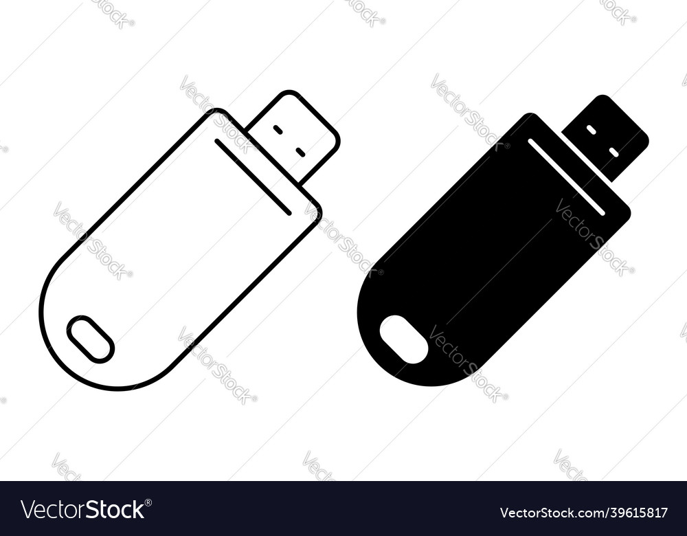 Linear icon usb flash drive memory card