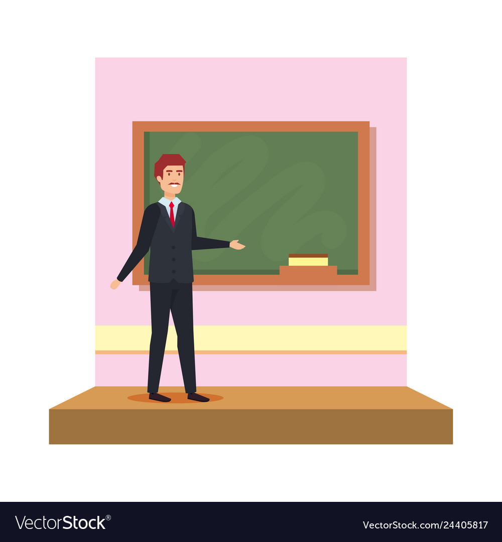 Male teacher in the classroom