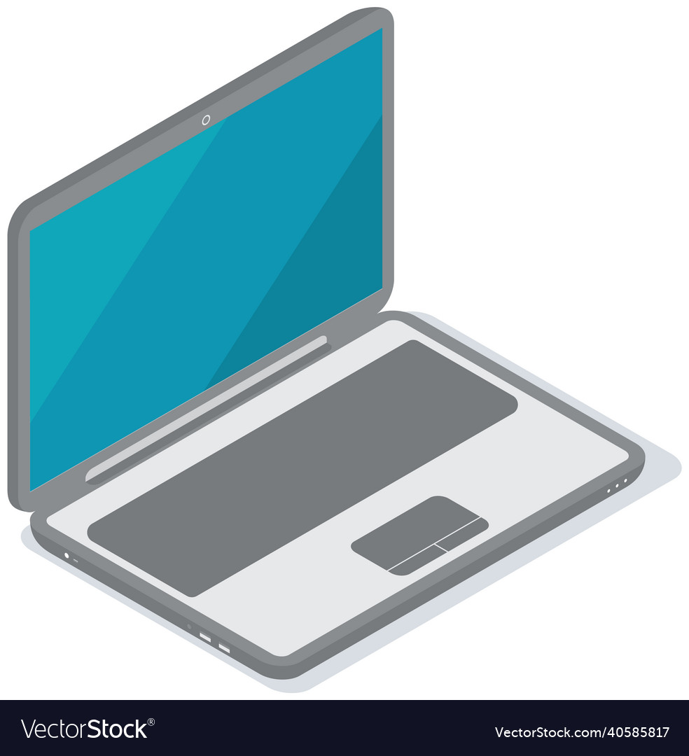 Modern electronic device with keyboard and monitor vector image Modern electronic device with keyboard and monitor