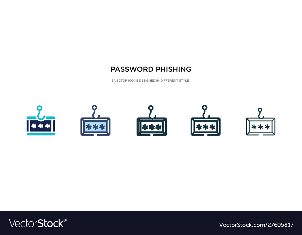 Password phishing icon in different style two vector image Password phishing icon in different style two