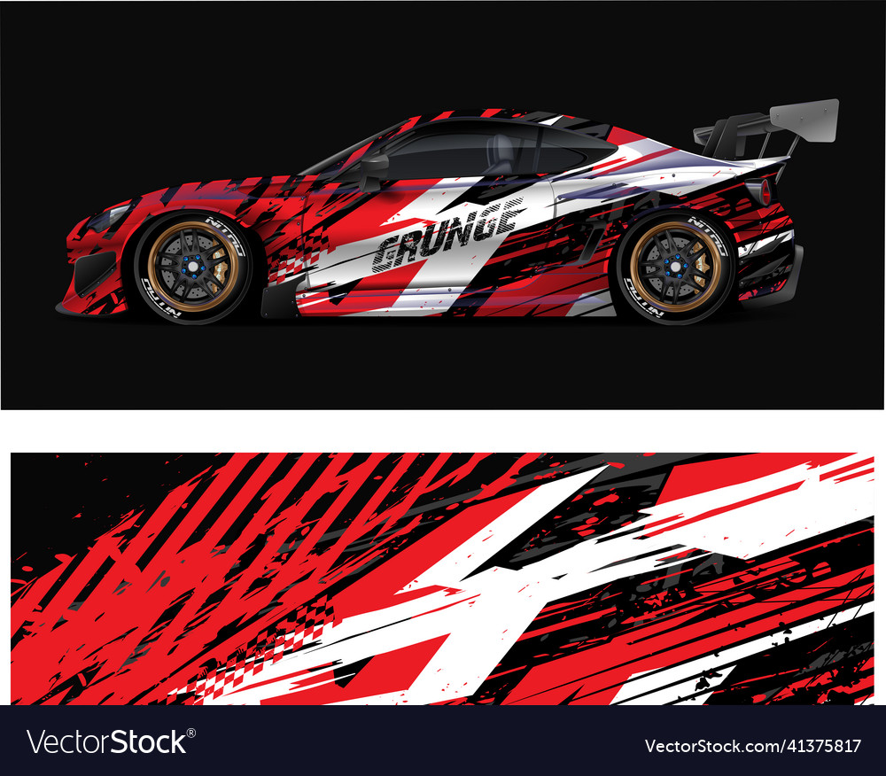 Racing car wrap graphics for truck van Royalty Free Vector