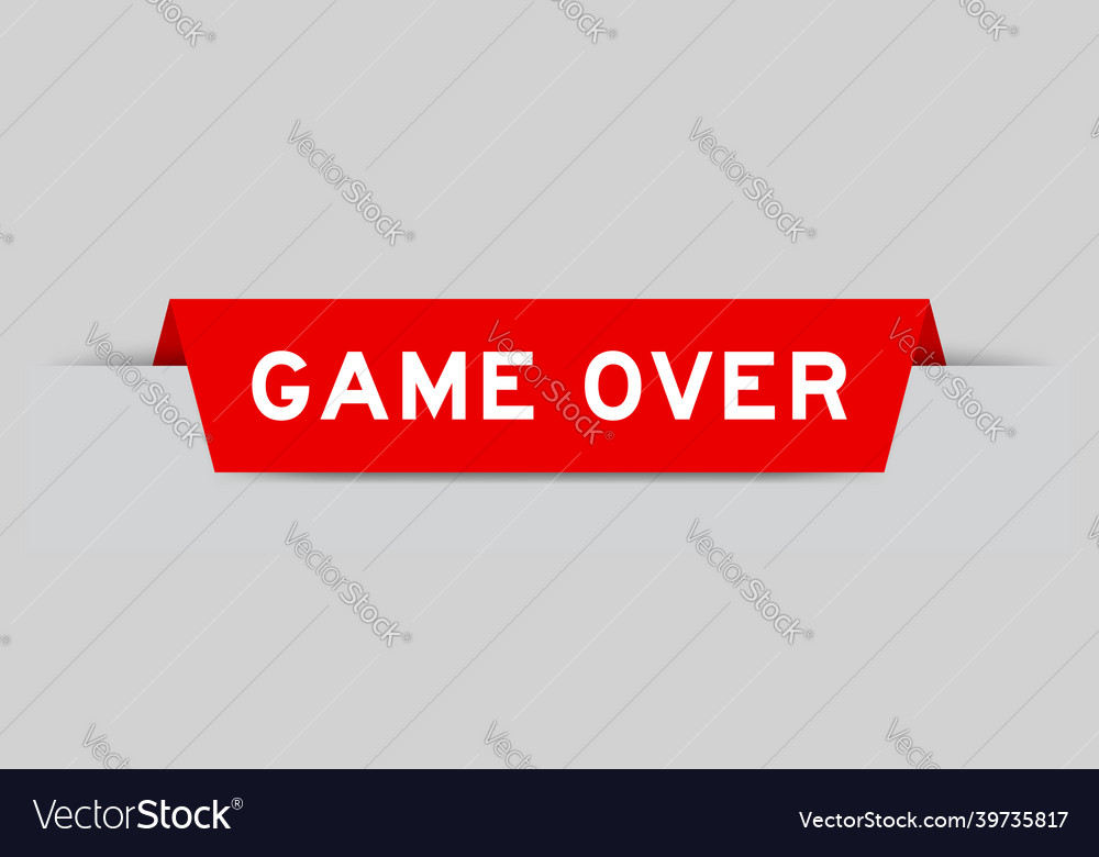 Red color inserted label with word game over Vector Image Red color inserted label with word game over