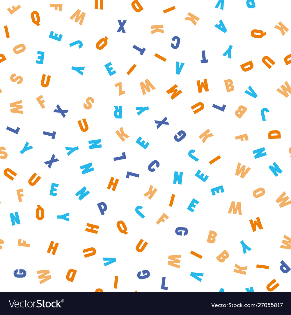 Nahtloses Muster bunte Buchstaben zufällige Bestellung
