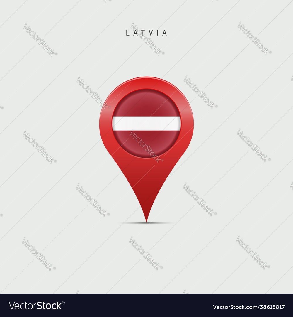 Teardrop map marker with flag latvia vector image Teardrop map marker with flag latvia
